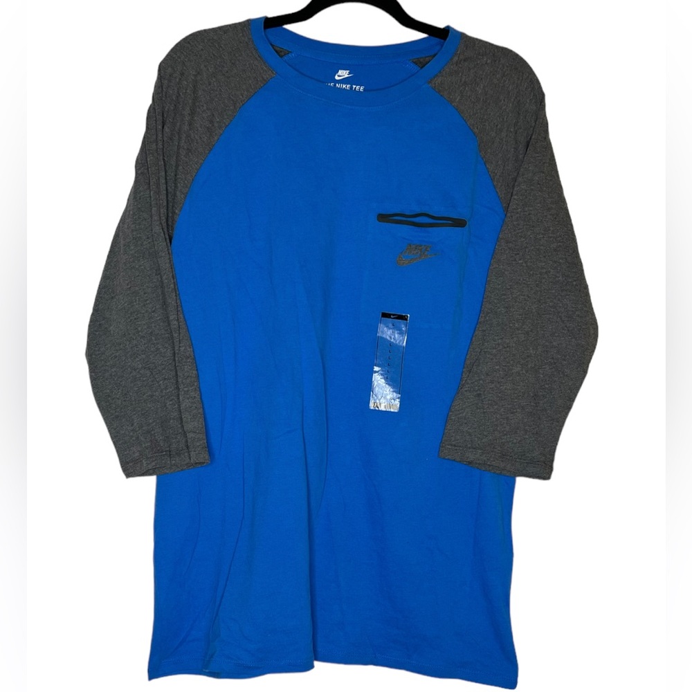 Nike Blue & Grey Raglan Shirt Men’s NWT